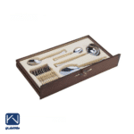 سرویس قاشق و چنگال 116 پارچه ناب استیل مدل Berlin جعبه چوبی