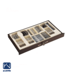سرویس قاشق و چنگال 116 پارچه ناب استیل مدل Berlin جعبه چوبی