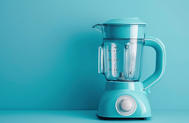 pngtree electric blender with an empty cup on a blue background image 15653454