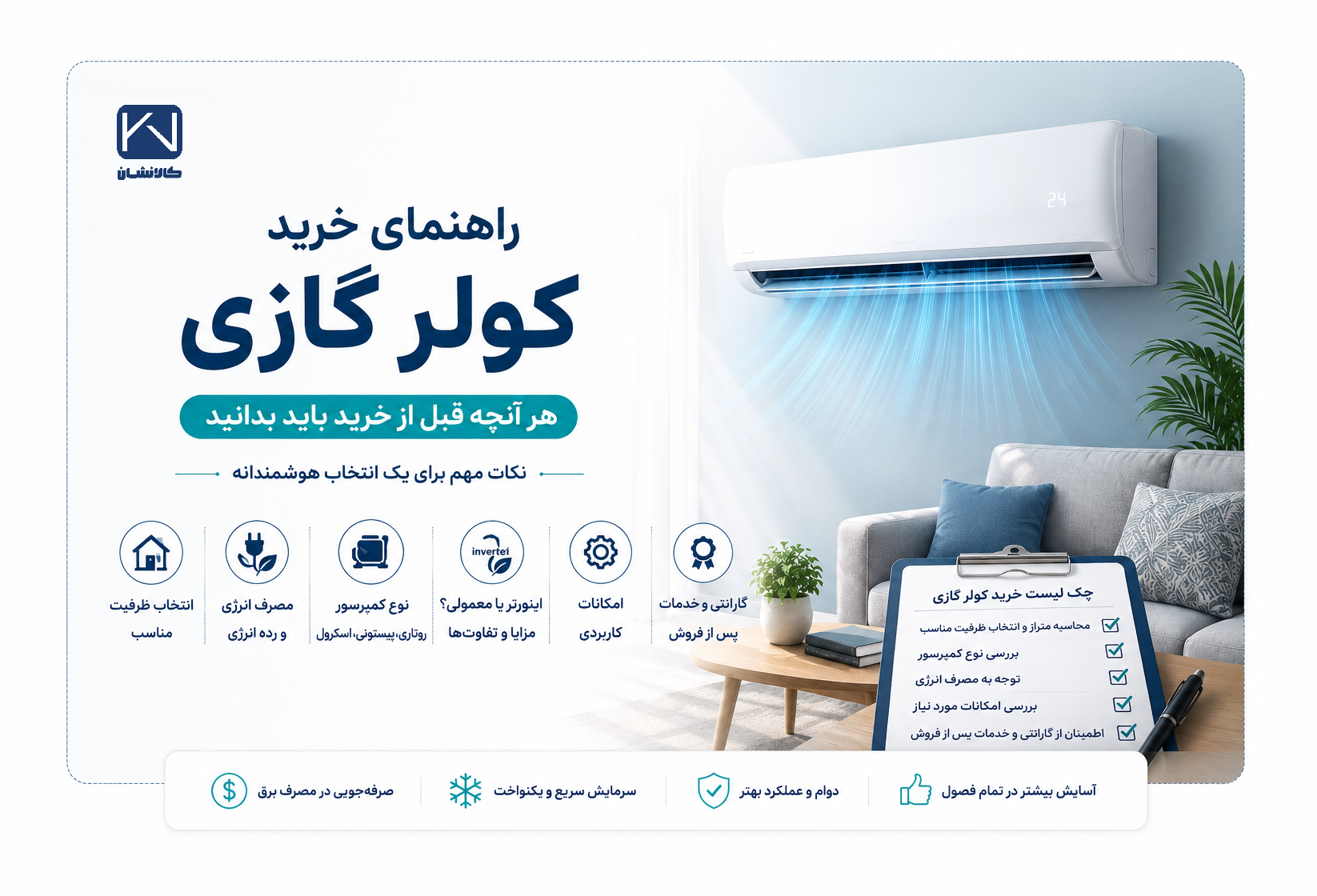 راهنمای خرید کولر گازی | ۷ نکته مهم برای انتخاب بهترین کولر