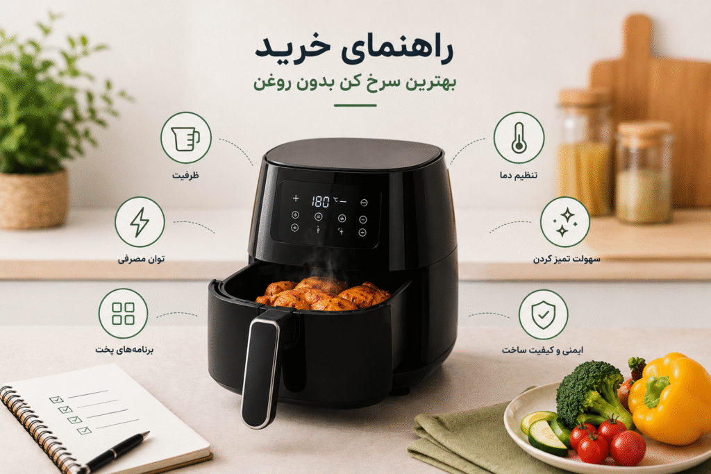 راهنمای انتخاب ظرفیت سرخ کن بدون روغن